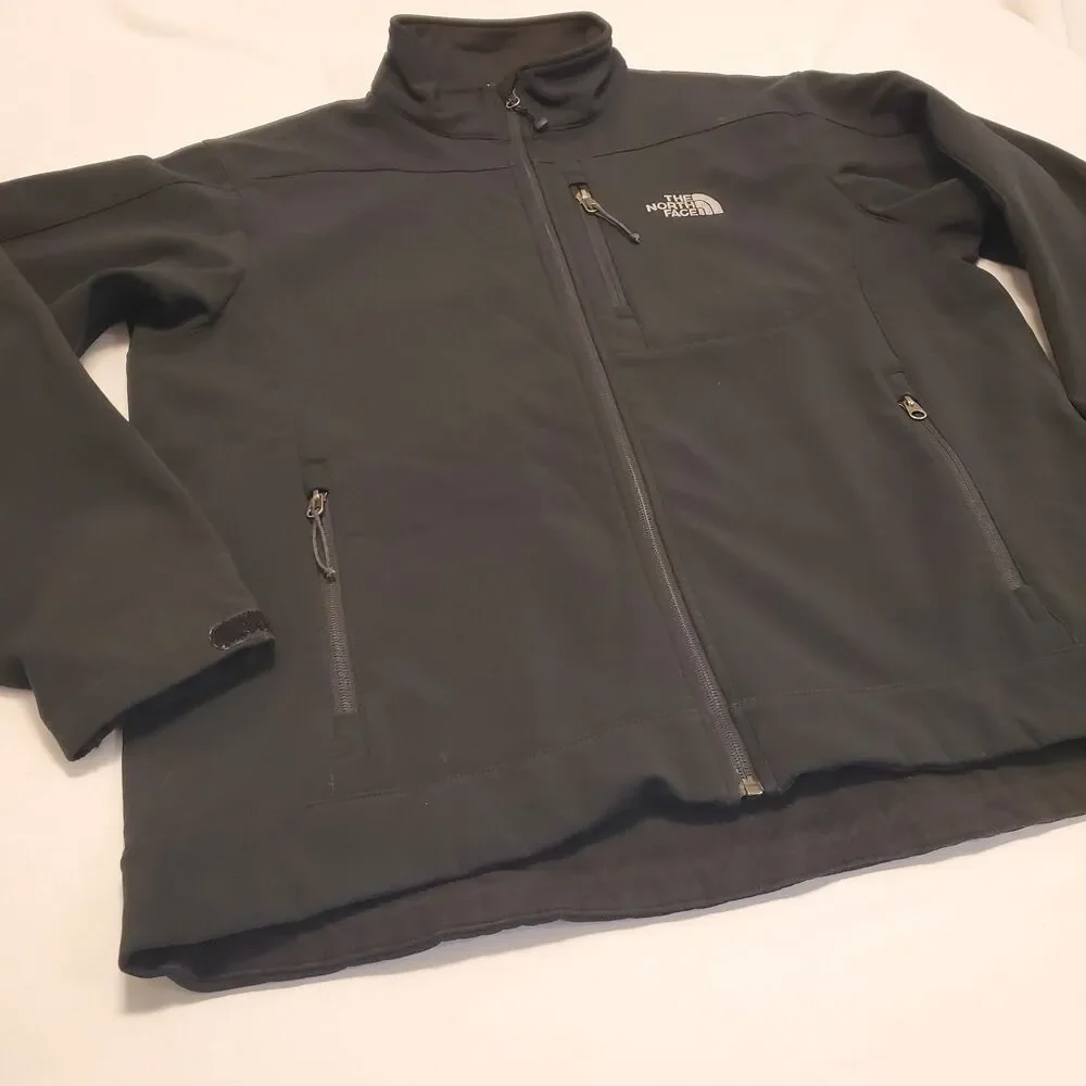 The North Face Apex Bionic Softshell Jacket Mens XL Black Fleece Lined Full Zip